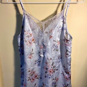 Satin and lace trimmed cami